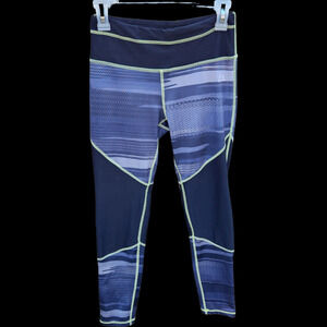 RBX Active Women's Athletic Leggings Size Small Black Green Polyester Athleisure